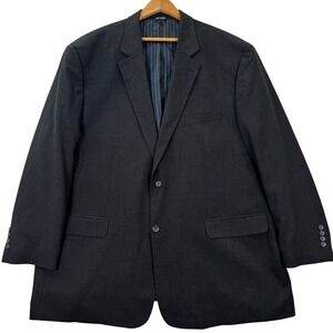 NEW GS Perfect Sport Coat Blazer Mens 52L Dark Gray Wool Blend Two Button Lined